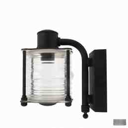 zwarte buitenlamp geribbeld glas