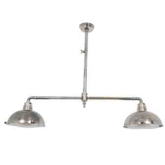 zilveren dubbele hanglamp