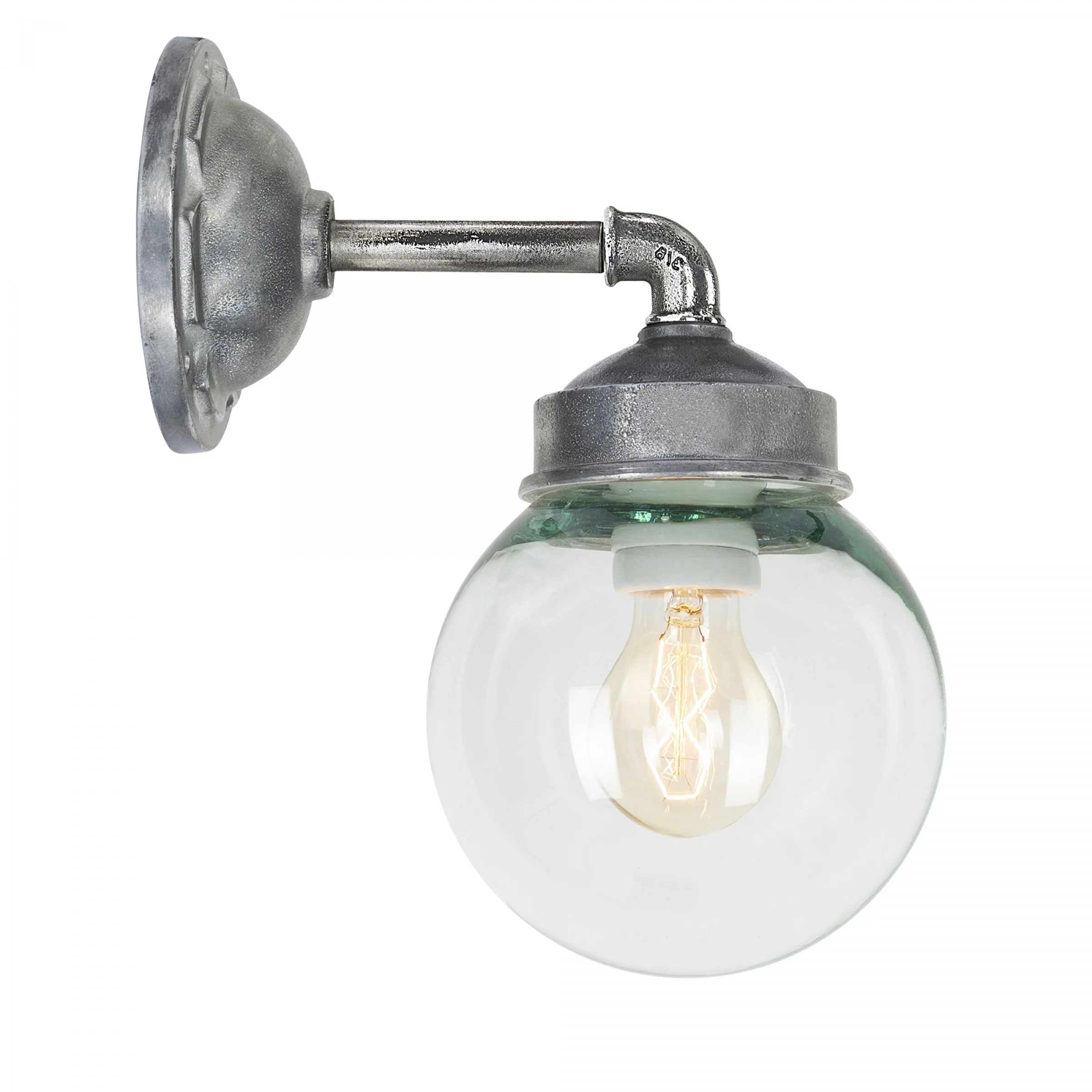 buitenlamp zilver met glas