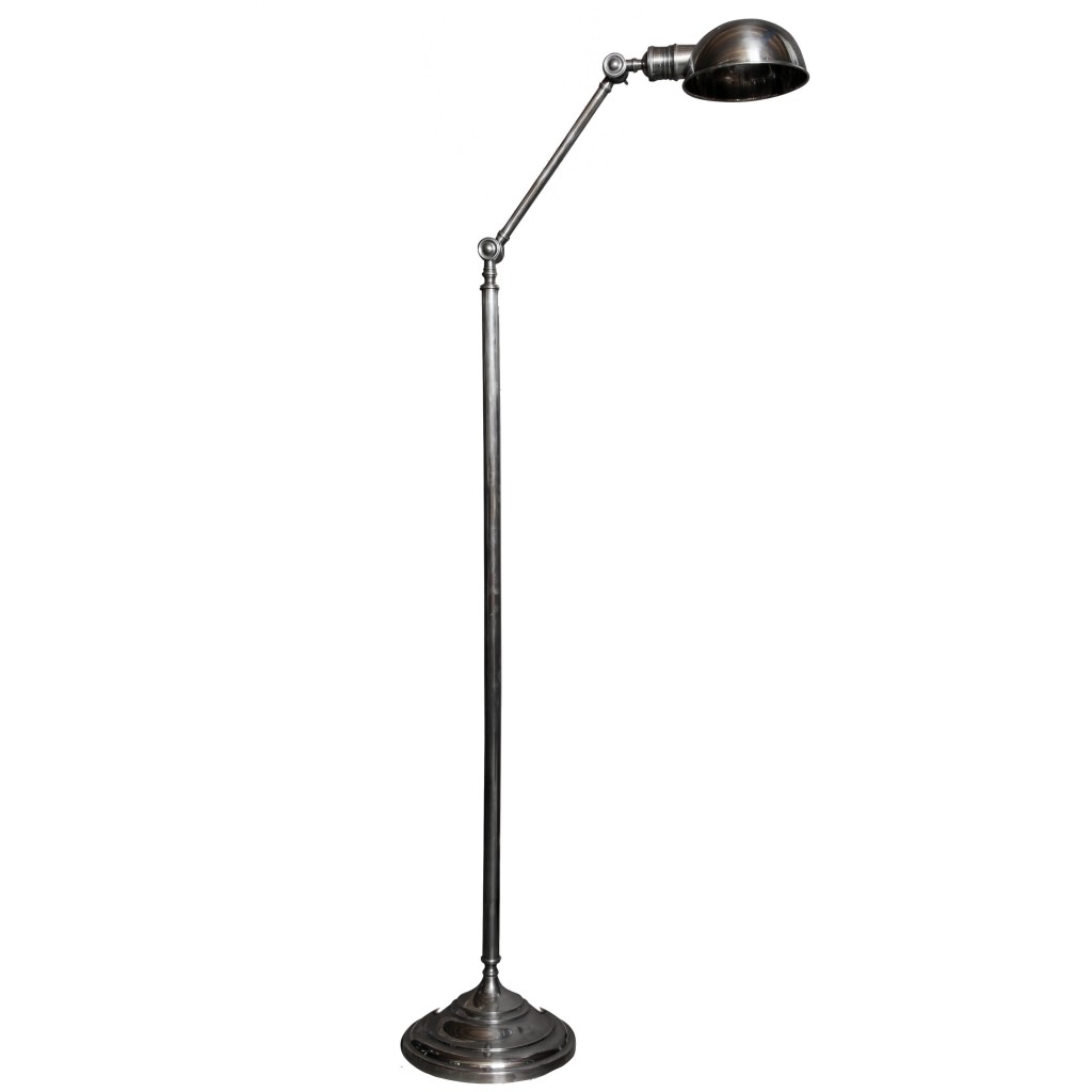 Beven Bediende servet Staande Lamp Zilver Vloerlamp kopen? Stoere leeslamp